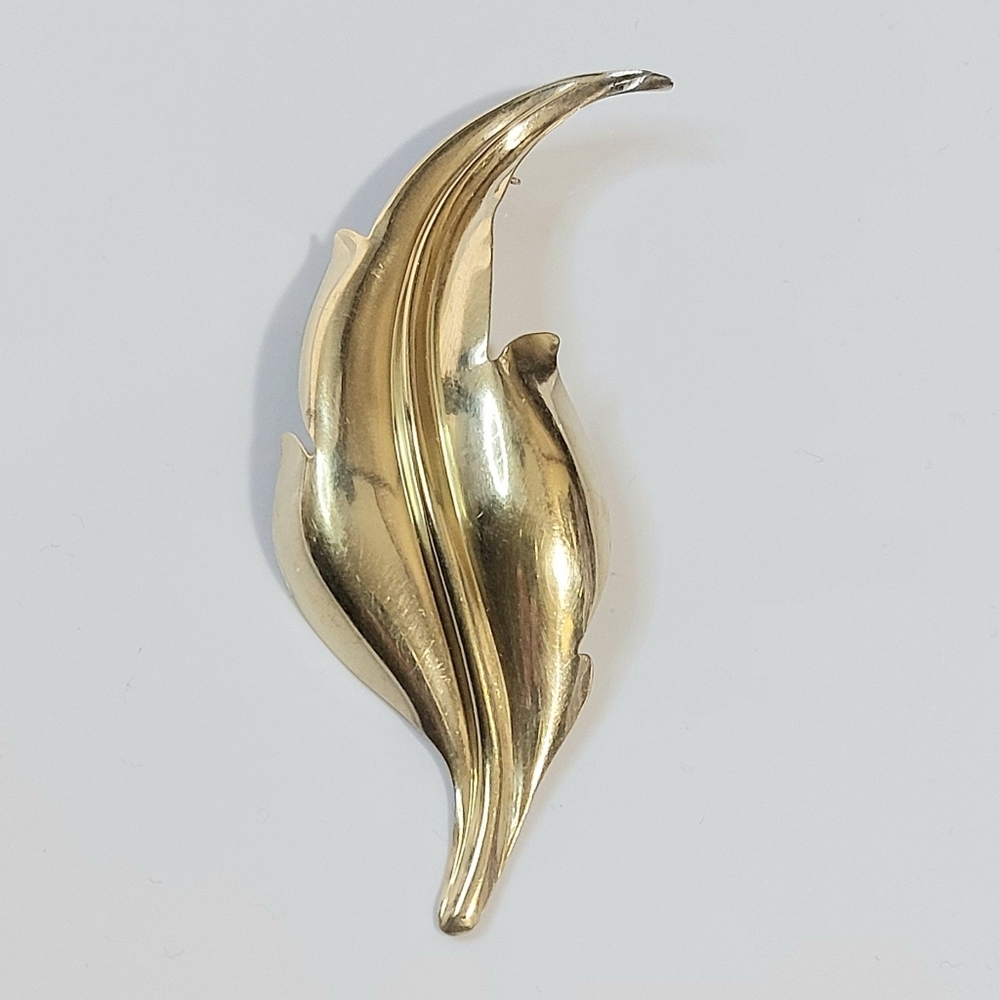Sterling By Jordan Vintage Womens Brooch Leaf Pin